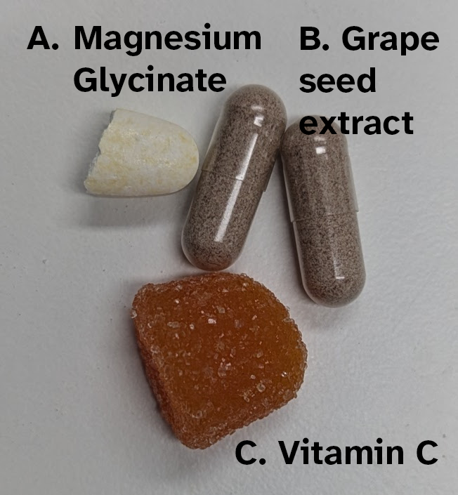 The ingredients listed above, labeled.