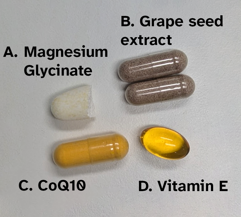 The supplements listed above, labeled.